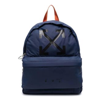 logo Baskılı Sırt Çantası Unisex Mavi